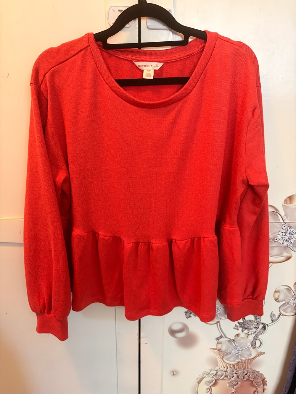 Joe Fresh Coral-Red Knit Top